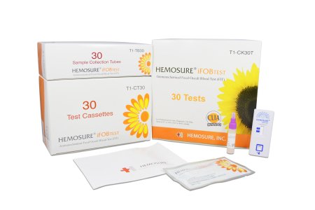 Picture of Rapid Test Kit Hemosure® Colorectal Cancer Screening Fecal Occult Blood Test (iFOB or FIT) Stool Sample 30 TestsT1-CK30T