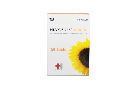 Picture of Rapid Test Kit Hemosure® Colorectal Cancer Screening Fecal Occult Blood Test (iFOB or FIT) Stool Sample 50 TestsT1-CK50