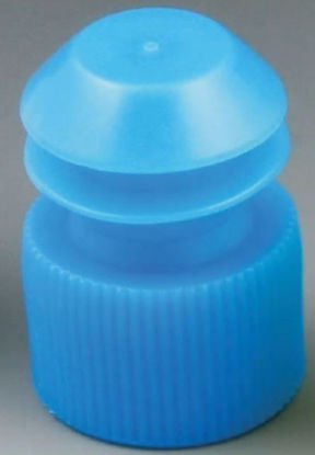 Picture of McKesson Tube Closure Polyethylene Flanged Plug Cap Blue 13 mm For Use with 13 mm Blood Drawing Tubes, Glass Test Tubes, Plastic Culture Tubes NonSterile177-118240B