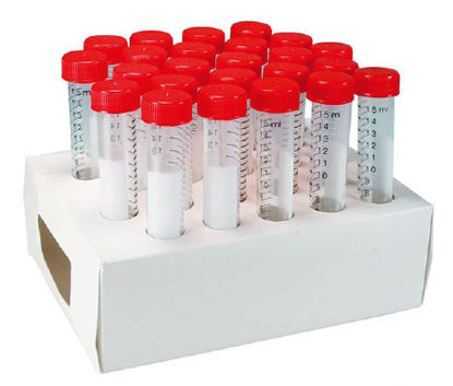 Picture of McKesson Centrifuge Tube Conical Bottom Plain 15 mL Red Screw Cap Polypropylene Tube177-6296PL