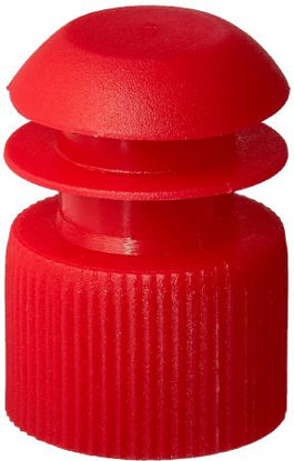 Picture of McKesson Tube Closure Polyethylene Flanged Plug Cap Red 13 mm For Use with 13 mm Blood Drawing Tubes, Glass Test Tubes, Plastic Culture Tubes NonSterile177-118240R