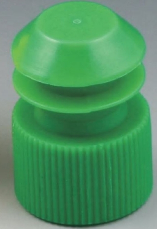 Picture of McKesson Tube Closure Polyethylene Flanged Plug Cap Green 13 mm For Use with 13 mm Blood Drawing Tubes, Glass Test Tubes, Plastic Culture Tubes NonSterile177-118240G