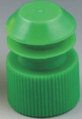 Picture of McKesson Tube Closure Polyethylene Flanged Plug Cap Green 13 mm For Use with 13 mm Blood Drawing Tubes, Glass Test Tubes, Plastic Culture Tubes NonSterile177-118240G