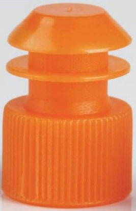 Picture of McKesson Tube Closure Polyethylene Flanged Plug Cap Orange 16 mm For Use with 16 mm Blood Drawing Tubes, Glass Test Tubes, Plastic Culture Tubes NonSterile177-116152N