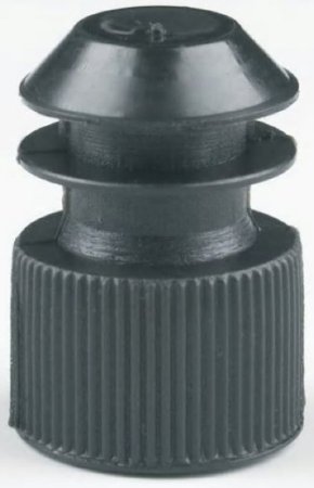 Picture of McKesson Tube Closure Polyethylene Flanged Plug Cap Black 13 mm For Use with 13 mm Blood Drawing Tubes, Glass Test Tubes, Plastic Culture Tubes NonSterile177-118240K