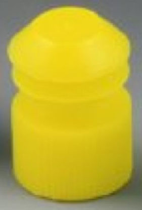 Picture of McKesson Tube Closure Polyethylene Flanged Plug Cap Yellow 16 mm For Use with 16 mm Blood Drawing Tubes, Glass Test Tubes, Plastic Culture Tubes NonSterile177-116152Y