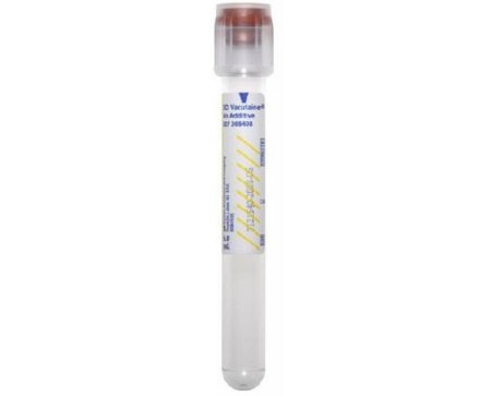 Picture of BD Vacutainer® No Additive (Z) Plus Venous Blood Collection Tube Discard Tube Plain 13 X 100 mm 6 mL Without Color Coding BD Hemogard™ Closure Polyethylene Terephthalate (PET) Tube366408