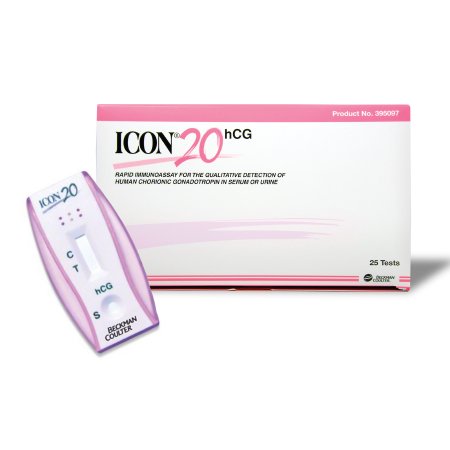 Picture of Rapid Test Kit Icon® 20 hCG Fertility Test hCG Pregnancy Test Serum / Urine Sample 25 Tests395097A