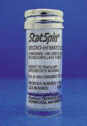 Picture of StatSpin® Capillary Blood Collection Tube Micro-hematocrit Ammonium Heparin Additive 40 mm Length 9 µL Red Stripe Without Closure Glass TubeHT9H-10
