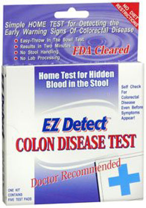 Picture of Rapid Test Kit EZ Detect™ Colorectal Cancer Screening Fecal Occult Blood Test (FOBT) Stool Sample 5 Tests08305910001