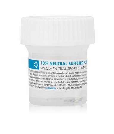 Picture of Prefilled Formalin Container StatClick™ Polypropylene 20 mL Fill in 40 mL (1.35 oz.) Screw Cap Warning Label NonSterileNB0115