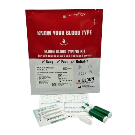 Picture of Test Kit EldonCard Blood Typing Test ABO-Rh Blood Typing Whole Blood Sample Single ProcedureELD-BT