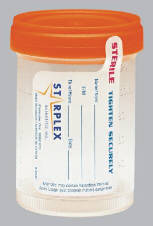 Picture of Specimen Container for Pneumatic Tube Systems Starplex® Polypropylene 90 mL (3 oz.) Screw Cap Sterile Inside OnlyP02-B902-10