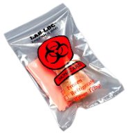 Picture of Specimen Transport Bag with Document Pouch Lab-Loc® 12 X 15 Inch LDPE Zip Closure Biohazard Symbol / Storage Instructions NonSterileLAB21215