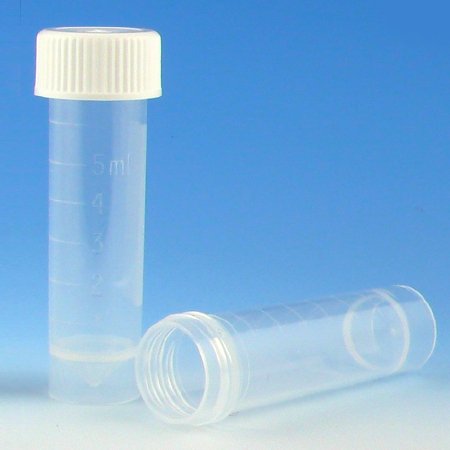 Picture of Transport Tube Conical Bottom, Skirted Plain 16 X 56 mm 5 mL White Screw Cap Polypropylene Tube6101