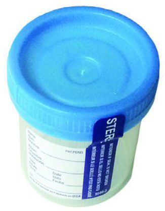 Picture of Specimen Container DuoClick™ 53 mm Opening Polypropylene 90 mL (3 oz.) Screw Cap Patient Information SterileES243522
