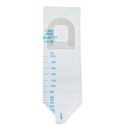 Picture of Pediatric Urine Collection Bag AMSure® Paper Poly Pouch 200 mL (7 oz.) Adhesive Closure Unprinted SterileAS409