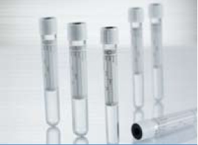 Picture of VACUETTE® Venous Blood Collection Tube Plain 13 X 100 mm 6 mL White / Black Ring Pull Cap Polyethylene Terephthalate (PET) Tube456085