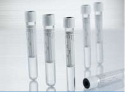 Picture of VACUETTE® Venous Blood Collection Tube Plain 13 X 100 mm 6 mL White / Black Ring Pull Cap Polyethylene Terephthalate (PET) Tube456085