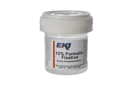 Picture of Prefilled Formalin Container Polypropylene 10 mL Fill in 20 mL (0.67 oz.) Screw Cap Warning Label / Patient Information NonSterile24499-100X20ML
