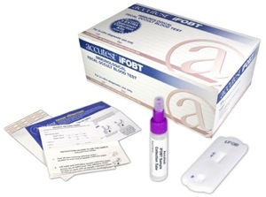 Picture of Rapid Test Kit Accutest® iFOBT Single Sample Colorectal Cancer Screening Fecal Occult Blood Test (iFOB or FIT) Stool Sample 25 TestsCS625