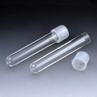 Picture of Test Tube Round Bottom Plain 12 X 75 mm 5 mL Without Color Coding Dual Position Snap Cap Polystyrene Tube110428