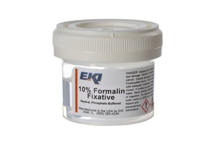 Picture of Prefilled Formalin Container Polypropylene 20 mL Fill in 40 mL (1.35 oz.) Screw Cap Warning Label / Patient Information NonSterile24499-100X40ML