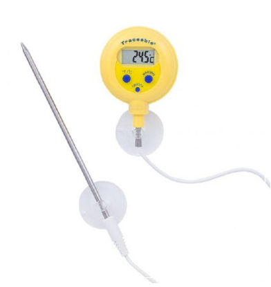 Picture of Digital Water-Resistant Thermometer Traceable® Fahrenheit / Celsius -58° to +572°F (-50° to +300°C) Stainless Steel Probe Multiple Mounting Options Battery Operated90205-22