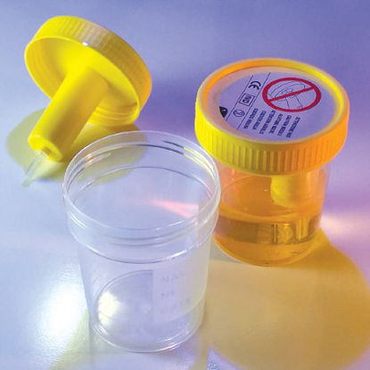 Picture of Urine Specimen Container with Integrated Transfer Device TransferTop™ 120 mL (4 oz.) Screw Cap Sterile3856L