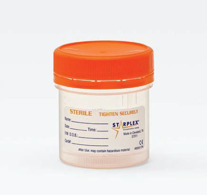 Picture of Specimen Container LeakBuster™ 3 Polypropylene 90 mL (3 oz.) Screw Cap Patient Information Sterile in OR Ready Peel PouchTW902-O