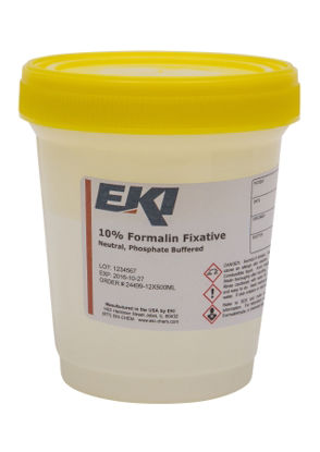 Picture of Prefilled Formalin Container Polypropylene 250 mL Fill in 500 mL (16.9 oz.) Screw Cap Warning Label / Patient Information NonSterile24499-12X500ML