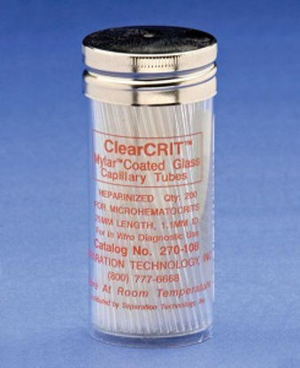 Picture of ClearCRIT® Capillary Blood Collection Tube Hematocrit Heparin Additive 1.1 X 75 mm 70 µL Red Without Closure Plastic Tube270-106
