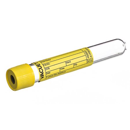 Picture of VACUETTE® Z Urine No Additive Urinalysis Tube Round Bottom Plain 16 X 100 mm 10.5 mL Yellow Pull Cap Polyethylene Terephthalate (PET) Tube455007