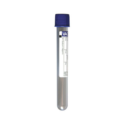Picture of VACUETTE® Venous Blood Collection Tube Analyte Determination Sodium Heparin Additive 13 X 100 mm 6 mL Royal Blue / Black Ring Pull Cap Polyethylene Terephthalate (PET) Tube456275