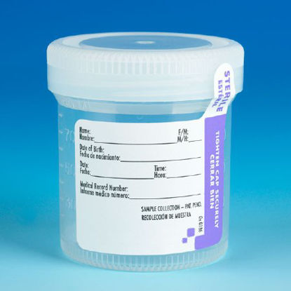 Picture of Specimen Container Tite-Rite™ 53 mm Opening Polypropylene 90 mL (3 oz.) Screw Cap Patient Information Sterile6526