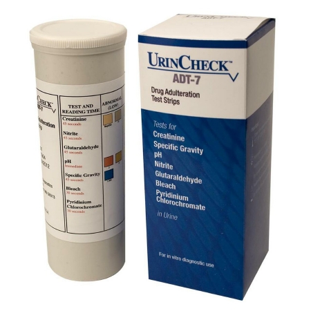 Picture of Specimen Validity Test UrinCheck™ ADT-7 7-Adulterant Panel Creatinine, Glutaraldehyde, Nitrites, Pyridinium Clorochromate, pH, Specific Gravity Urine Sample 25 TestsUC81100