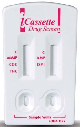 Picture of Drugs of Abuse Test iCassette™ 6-Drug Panel AMP, COC, mAMP/MET, OPI, PCP, THC Urine Sample 25 TestsI-DOA-1165