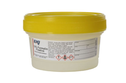 Picture of Prefilled Formalin Container Quickfix™ Polypropylene 125 mL Fill in 250 mL (8.5 oz.) Screw Cap Warning Label / Storage Instructions NonSterile24499-24X250ML