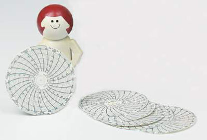 Picture of 7-Day Temperature Recording Chart Pressure Sensitive Paper 3 Inch Diameter Black Grid8260