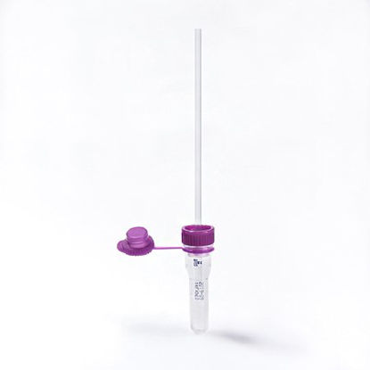 Picture of Safe-T-Fill® Capillary Blood Collection Tube Whole Blood Tube K2 EDTA Additive 10.8 X 43.7 mm 300 µL Purple Pierceable Attached Cap Plastic Tube077053