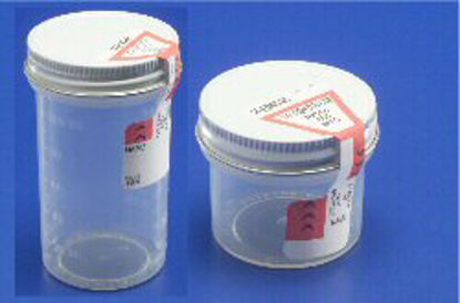 Picture of Specimen Container Precision™ 2-1/2 X 2-3/4 Inch Plastic 120 mL (4 oz.) Screw Cap Sterile in OR Blister Pack2600SA