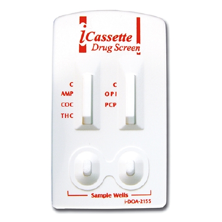 Picture of Drugs of Abuse Test iCassette™ 5-Drug Panel AMP, COC, OPI, PCP, THC Urine Sample 25 TestsI-DOA-2155