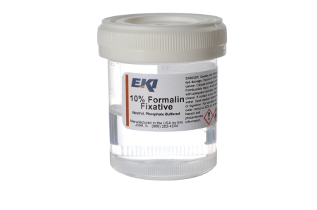 Picture of Prefilled Formalin Container Polypropylene 30 mL Fill in 60 mL (2 oz.) Screw Cap Warning Label / Patient Information NonSterile24499-100X60ML