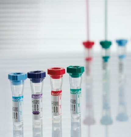 Picture of MiniCollect® Capillary Blood Collection Tube Plasma Tube Lithium Heparin / Separator Gel Additive 11 X 40 mm 800 µL Light Green Rubber Cross-Section Cap Polypropylene Tube450479