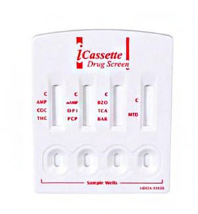 Picture of Drugs of Abuse Test iCassette™ 10-Drug Panel AMP, BAR, BZO, COC, mAMP/MET, MDMA, MTD, OPI, PCP, THC Urine Sample 25 TestsDOA-1105-021
