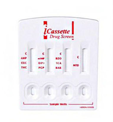 Picture of Drugs of Abuse Test iCassette™ 10-Drug Panel AMP, BAR, BZO, COC, mAMP/MET, MDMA, MTD, OPI, PCP, THC Urine Sample 25 TestsDOA-1105-021
