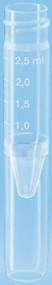 Picture of Test Tube False Bottom Plain 13 X 75 mm 2.5 mL Without Color Coding Without Closure Polypropylene Tube60.614.010