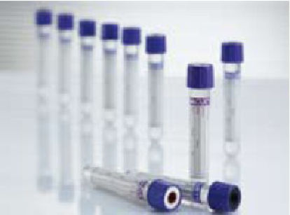 Picture of VACUETTE® Venous Blood Collection Tube Plasma Tube K2 EDTA / Separator Gel Additive 16 X 100 mm 8 mL Lavender / Yellow Ring Pull Cap Polyethylene Terephthalate (PET) Tube455040P