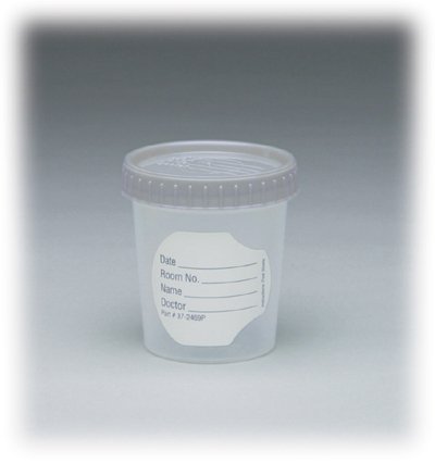 Picture of Specimen Container for Pneumatic Tube Systems ClikSeal™ Polypropylene 90 mL (3 oz.) Screw Cap Sterile in OR Ready Peel Pouch01062