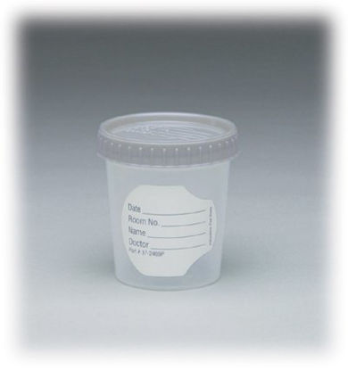 Picture of Specimen Container for Pneumatic Tube Systems ClikSeal™ Polypropylene 90 mL (3 oz.) Screw Cap Sterile in OR Ready Peel Pouch01062